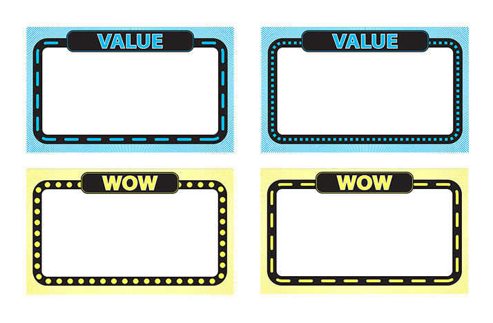 Collage of used car sale signs that are included in the offer.