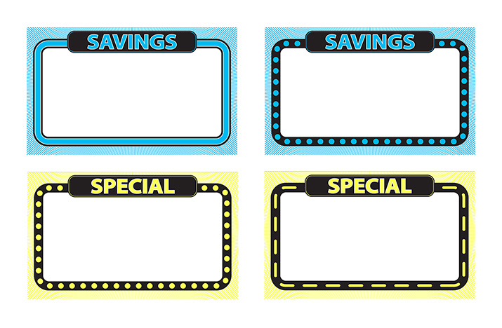 Collage of used car sale signs that are included in the offer.